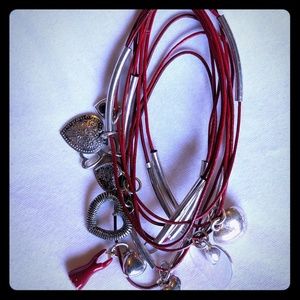 10pc red hearts valentine charm bracelet set